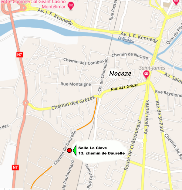 Salle La Clave Plan d'accès Salle La Clave à Montélimar